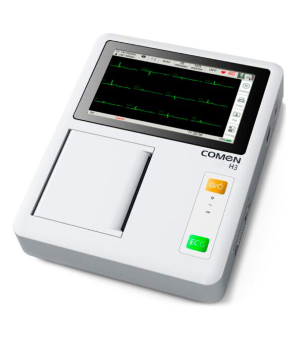 COMEN H3 ELECTROCARDIOGRAFO DE 3 CANALES PANTALLA TÁCTIL LCD DE 6,2 PULGADAS 12 FORMAS DE ONDA IMPRESORA TÉRMICA DETECCIÓN DE MARCAPASOS