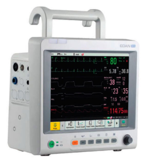 EDAN IM70 2 IBP CO MULTIGAS SIN O2 MONITOR MULTIPARAMETROS DE SIGNOS VITALES PACIENTE ECG DE 7 SEGMENTOS BATERIA DE LITIO