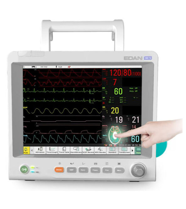 EDAN IM70 MONITOR MULTIPARAMETROS DE SIGNOS VITALES PACIENTE TFT 12 BATERIA LITIO ECG 7 SEGMENTOS