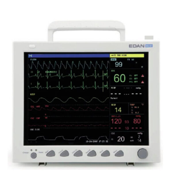 EDAN IM8 MONITOR MULTIPARAMETROS DE SIGNOS VITALES PACIENTE ECG DE 7 SEGMENTOS BATERIA RECARGABLE DETECCION MARCAPASOS