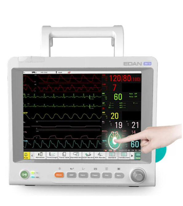 EDAN iM70 2 IBP CO CO2 MONITOR MULTIPARAMETROS DE SIGNOS VITALES PACIENTE ECG 7 SEGMENTOS TFT 12 BATERIA DE LITIO RECARGABLE